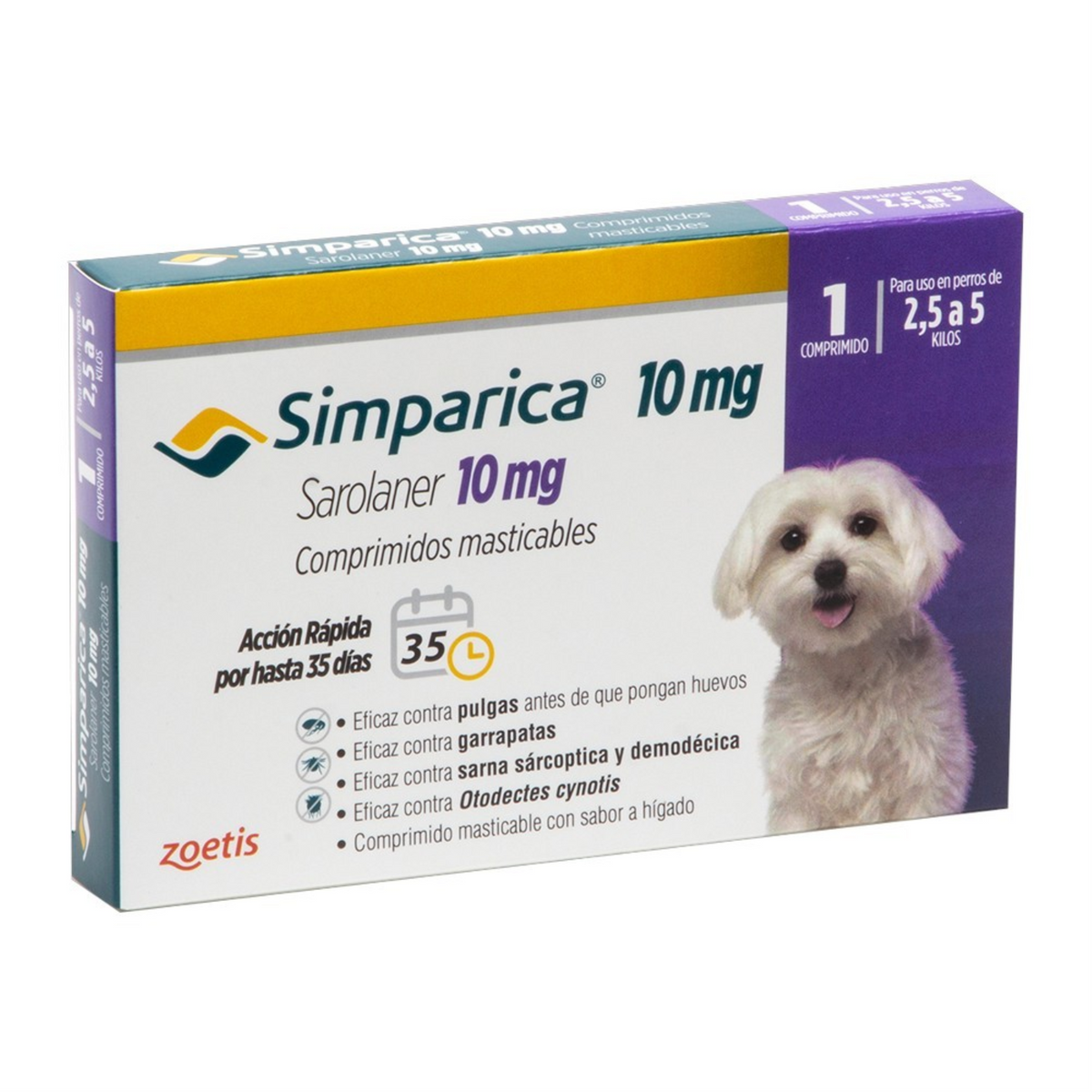 SIMPARICA 10 MG 2.6 A 5 KG  1 TABLETA